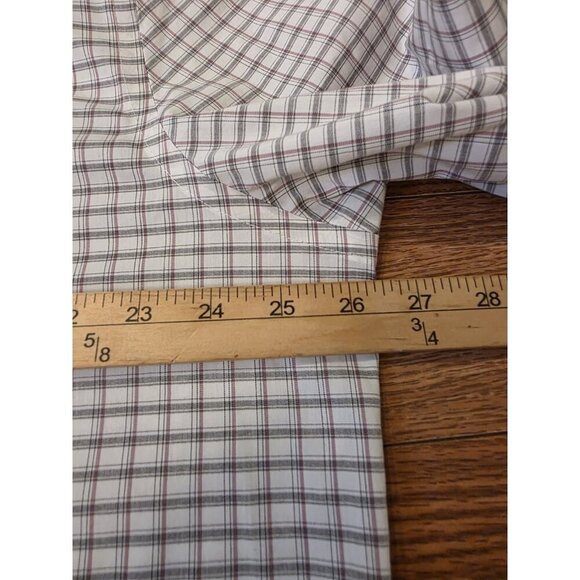 Calvin Klein Mens XL 17-17.5 (34/35) Regular Fit Stretch Wrinkle Free Plaid Gray - Picture 8 of 11